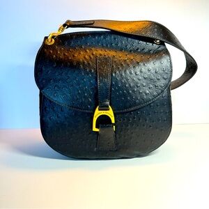 Dooney & Bourke north/south Reese shoulder bag in ostrich NWT